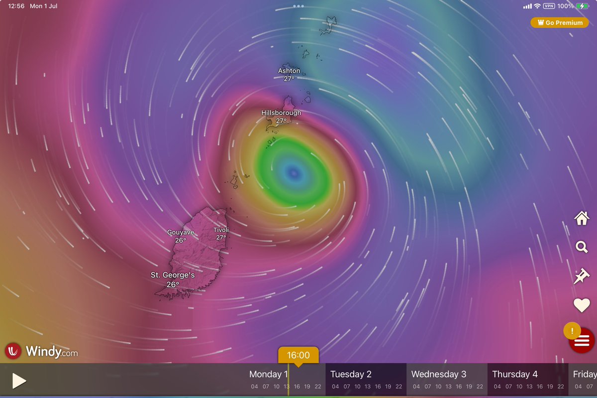 130 knot max sustained winds to hit east coast Grenada
