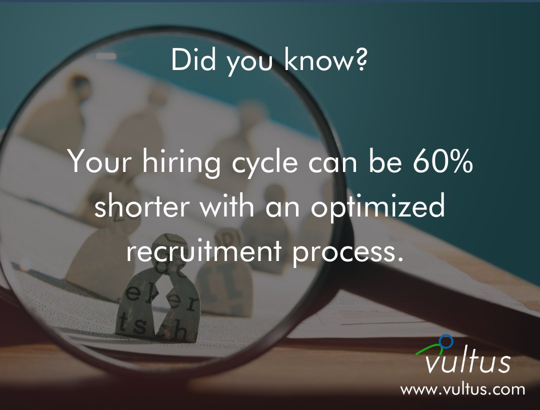 VultusInc's tweet image. A recent study found that optimizing your recruitment process can reduce your hiring cycle by up to 60%, saving time and resources while securing top talent faster. 

#Vultus #RecruitmentOptimization #EfficientHiring #ReduceHiringCycle #TopTalent #SaveTime #ResourceManagement