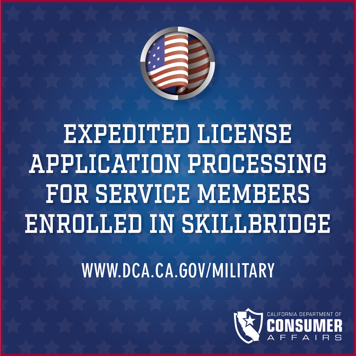 CA_LATC's tweet image. NEW: Expedited licensure application processing now available to service members enrolled in SkillBridge. For details, visit dca.ca.gov/military/
#California #LandscapeArchitect