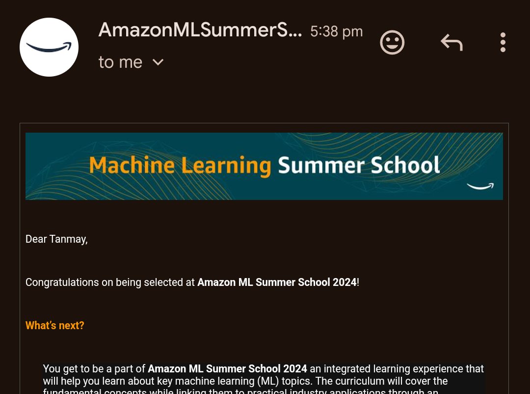 genzpanda's tweet photo. ✨Got this mail today✨

Also does anyone know, how are students shortlisted for the interviews for applied scientist role after the program?
#Amazon #MachineLearning #deeplearning https://t.co/32BpfNVBoB