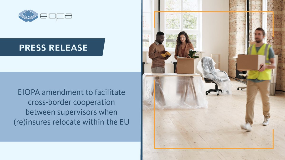 We're enhancing #supervision for (re)insurers relocating within the EU. Our new annex aims to ensure smooth transitions.💪

🔹 Early engagement between supervisors
🔸 Structured info transfer
🔹 #EIOPA technical assistance

Learn more: europa.eu/!NvWYw8