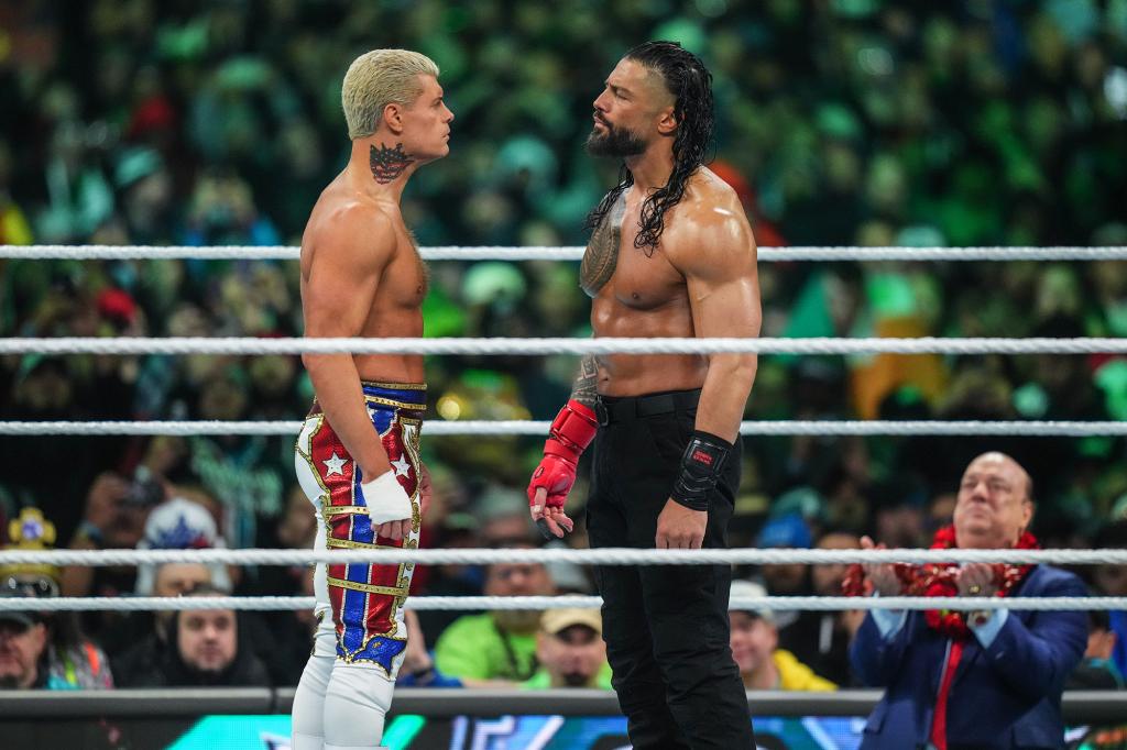 WrestleFriendly's tweet photo. Who are fans of both Roman Reigns &amp; Cody Rhodes?? https://t.co/cb0wkfSMdl
