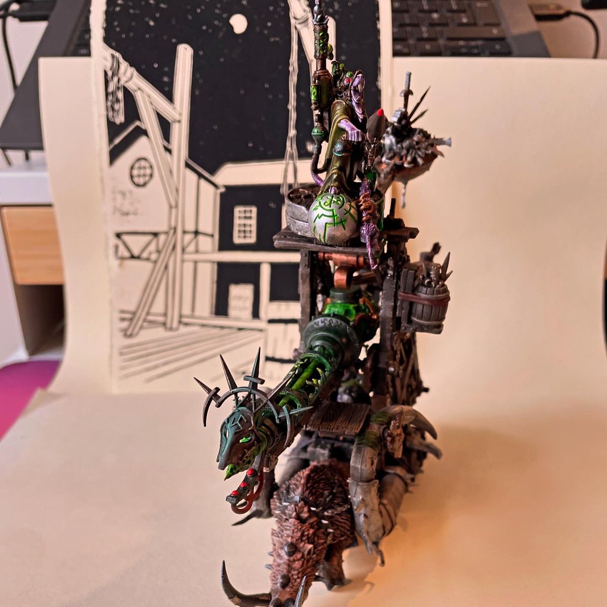 Hailing from Burrhåven in #NewAlbion from the #ashadowinthewest narrative event, I bring before you Qlik Caskclaw, #skaven #ageofsigmar