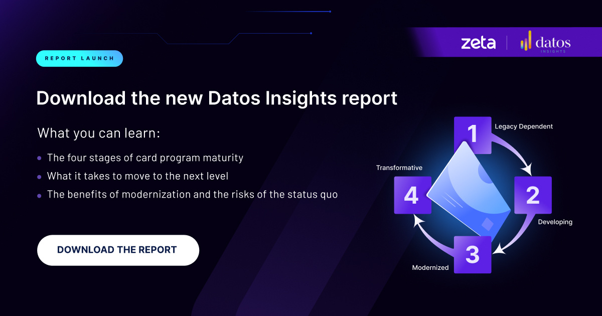 Read the new <a href="/DatosInsights/">Datos Insights</a> report, Escaping the Legacy Card Tech Hamster Wheel, which outlines the key stages of card program maturity and provides a roadmap for financial institutions to move from legacy-dependent systems to modern platforms.
Read now: hubs.ly/Q02DTWq_0
