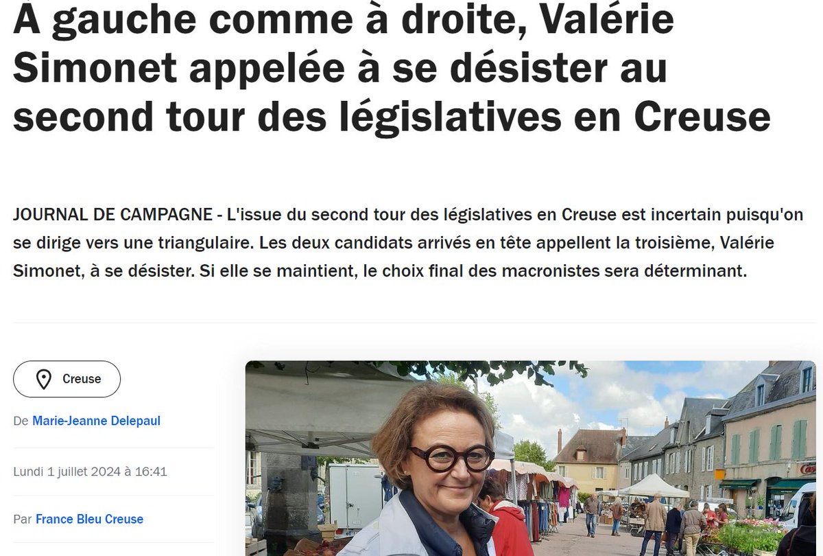 En Creuse, battue, <a href="/simonetv23/">Valérie Simonet</a> ne semble pas vouloir se désister. Vous pouvez encore le faire, ne pas mettre en danger votre pays et rester digne #affichonsles