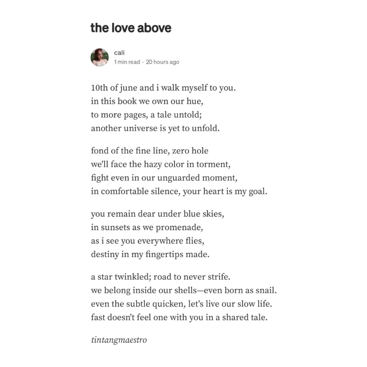 1 year down, forever to go.