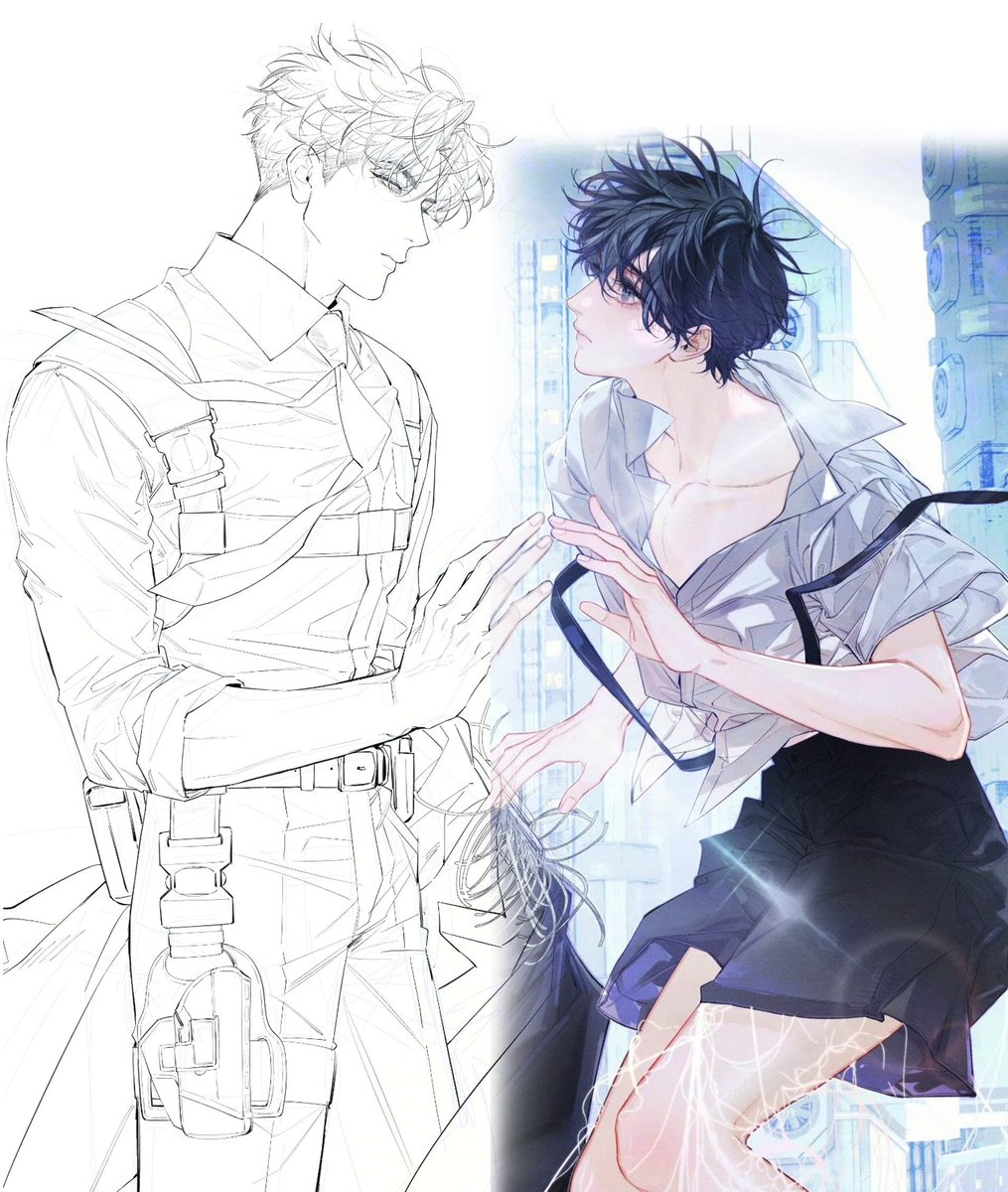 Watch me combust on the spot when we finally get the completed version of this art. 

You don't always see Lu Feng showing off his degree in yearningism, but it's gonna be fatal when he does here 😩