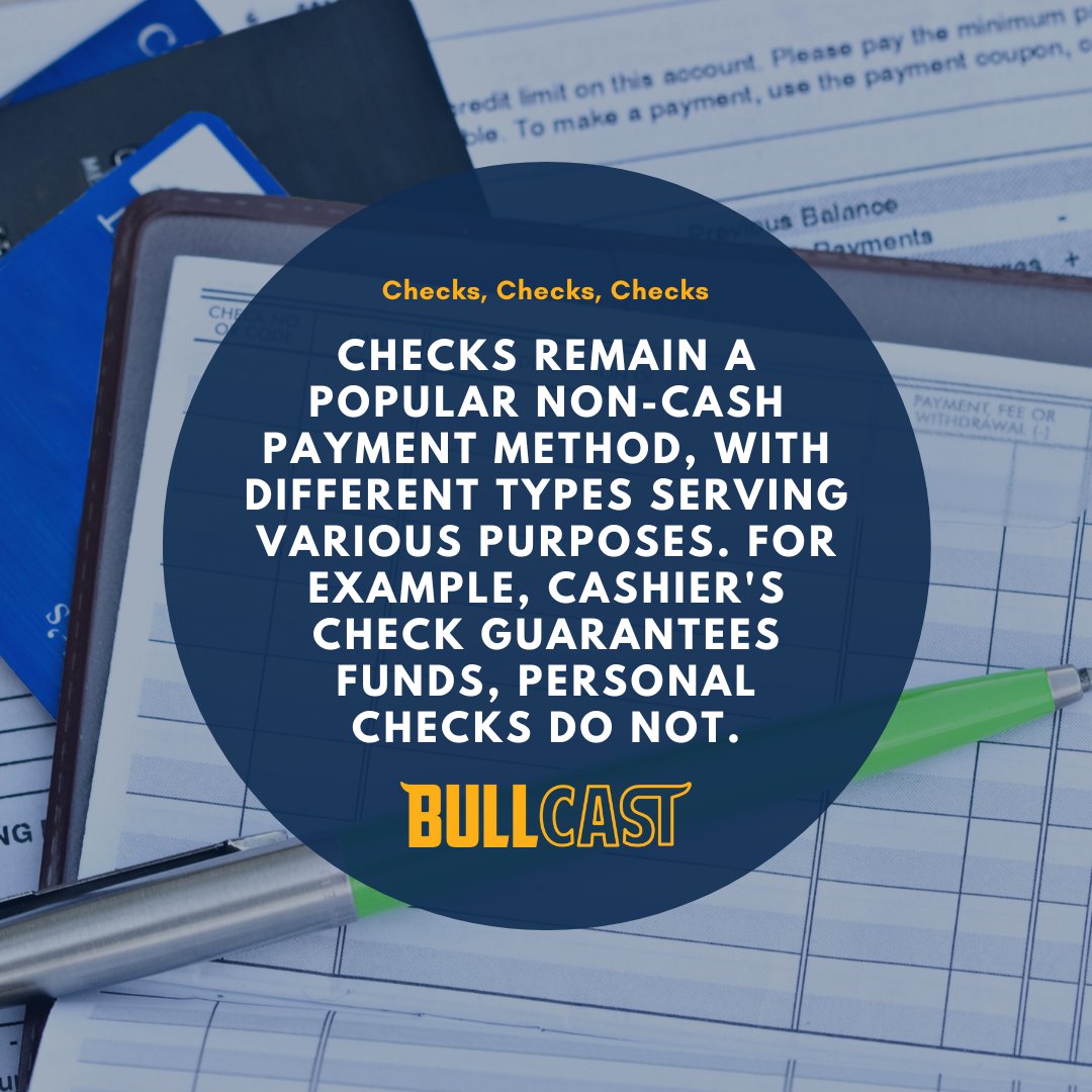 BullCastPodcast's tweet image. Do you know the differences between personal checks, cashier's checks, and certified checks? 🤔 Tune in to find out: bit.ly/4bpsNpr 🎧 #checkcheckcheck #checks #ItsAMusical #DontForgetToBalanceYourCheckbook