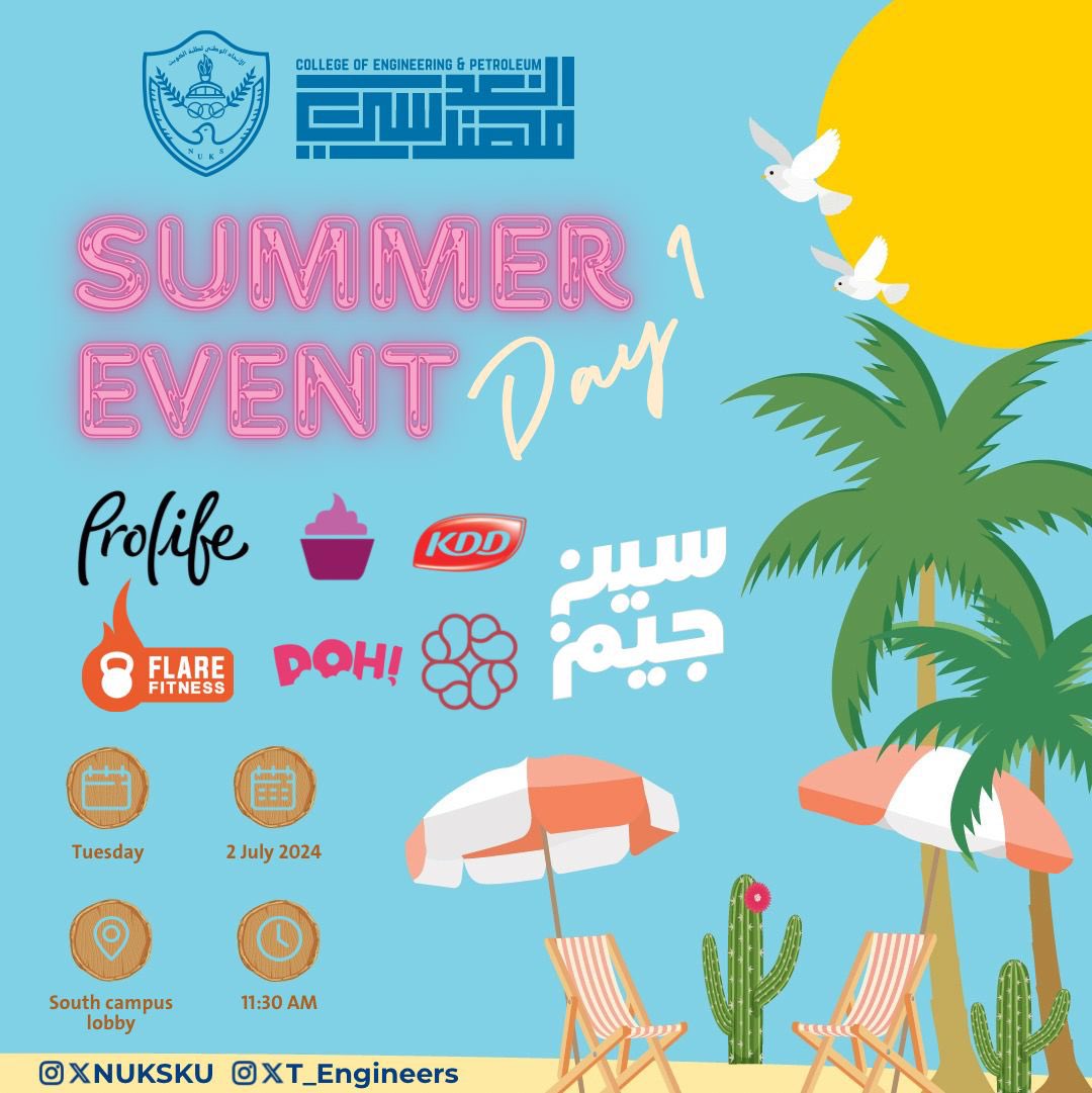 Day 1 : SUMMER EVENT 

Tomorrow ⛱️🌴

#T_Engineers