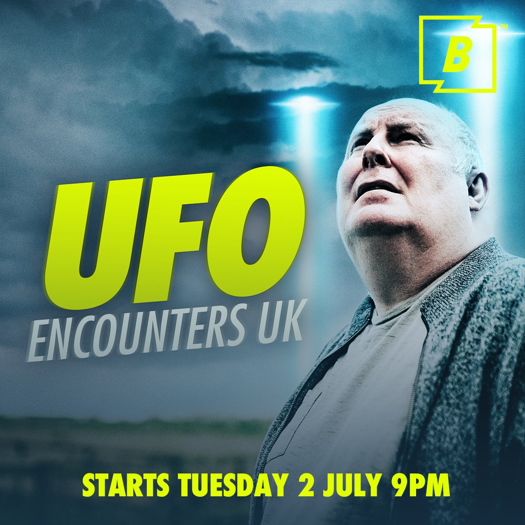 Aliens can appear anywhere...  including the UK! 🇬🇧 

Hear the very British stories of alien contact and abduction in #UFOEncountersUK. 

📺 Starts Tuesday 2 July 9pm
 🛸 Watch #WorldUFODay All Day 2 July