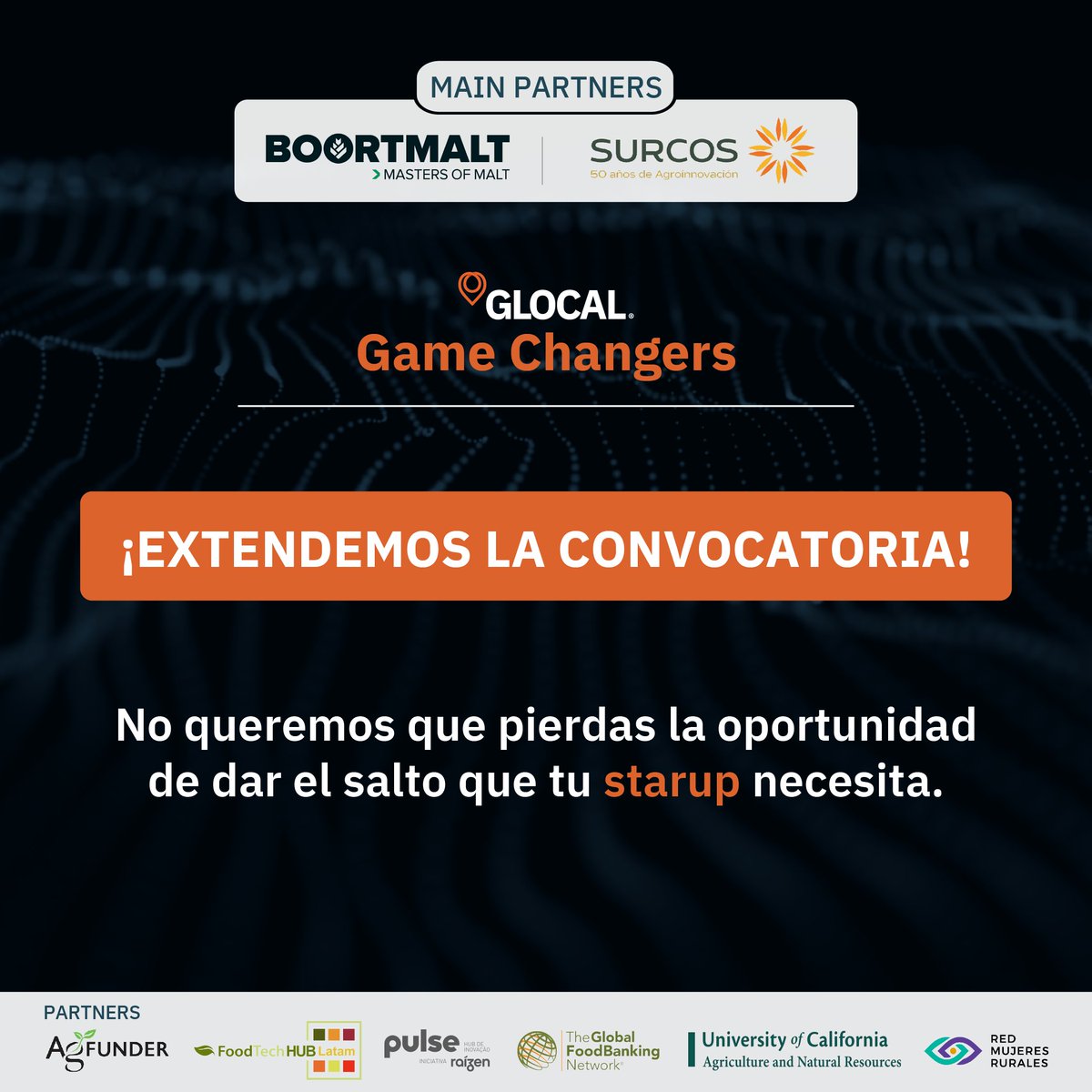 ¿No habías llegado a tiempo?

Tenemos una gran noticia: extendemos las inscripciones al GLOCAL Game Changers hasta el 10 de julio ✅

👉Inscribite e impulsá tu startup: bit.ly/GGC-24