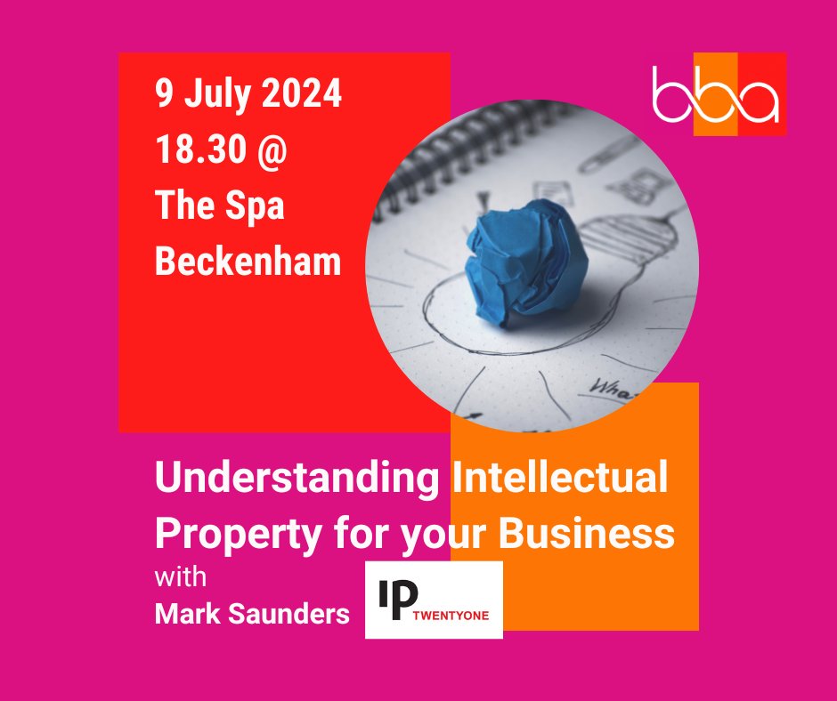 BeckenhamBA's tweet photo. Come and join Beckenham Business Association for some evening networking, where we'll learn about Intellectual Property and what this means for your business.

Click on the link for details 👇🏽
https://t.co/yK00gPFick https://t.co/bwHLuZ1hkc