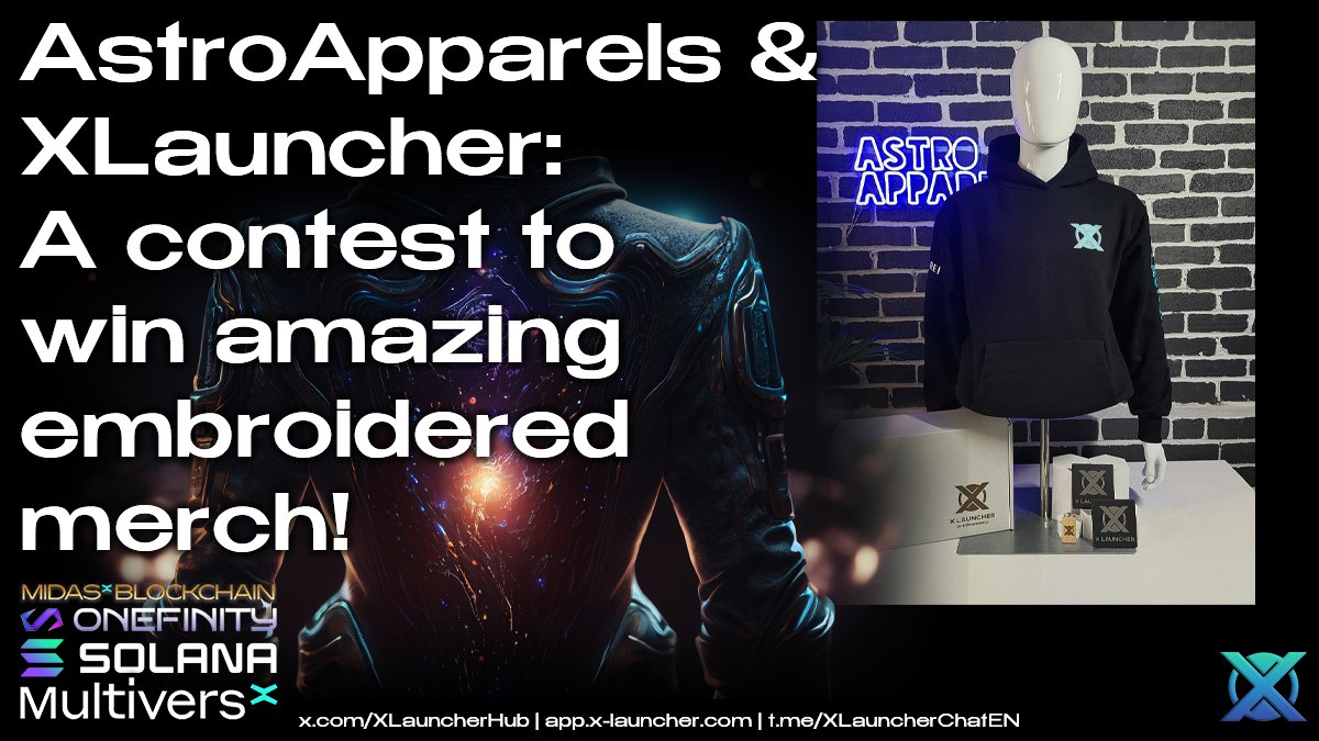 🔥 AstroApparels &amp; XLauncher 🔥

Hey, guys! Don't forget about our cool contest for a chance to win amazing merch by <a href="/astroapparels/">AstroApparels NFT</a>! Go to the contest post and participate now! ❤️

x.com/XLauncherHub/s…

<a href="/PulsarTransfer/">PulsarTransfer</a> send 100000 MEX to 100 reactions
#MultiversX #Solana #XLH