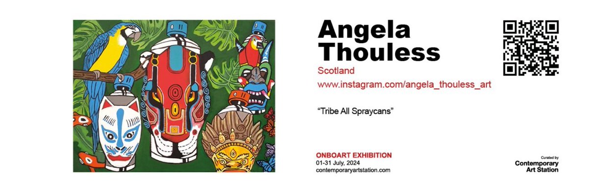 TribeAll4's tweet photo. Showing my work starting today in the 'Onboart' first ever in-flight exhibition with Contemporary Art Station on an airplane! 🌎 ✈️ 

01-31 July 2024, Vueling Aircraft

#angelathouless #tribeall #painting #art #exhibition https://t.co/p4VOJupQpj