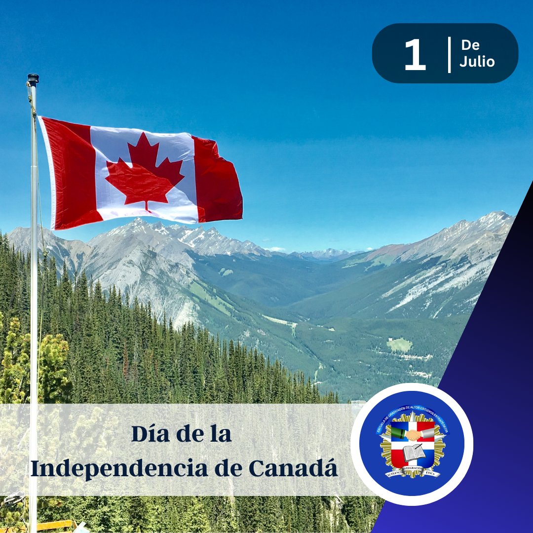 EGAEERD's tweet photo. La Escuela de Graduados de Altos Estudios Estratégicos (EGAEE) se une a la celebración del Día de la Independencia de Canadá. 🎉🇨🇦 En este día especial, reconocemos la fortaleza, diversidad y los logros de esta gran nación. #egaee #mdefensard #unaderd #egaeerd https://t.co/UhgGNKcc3W