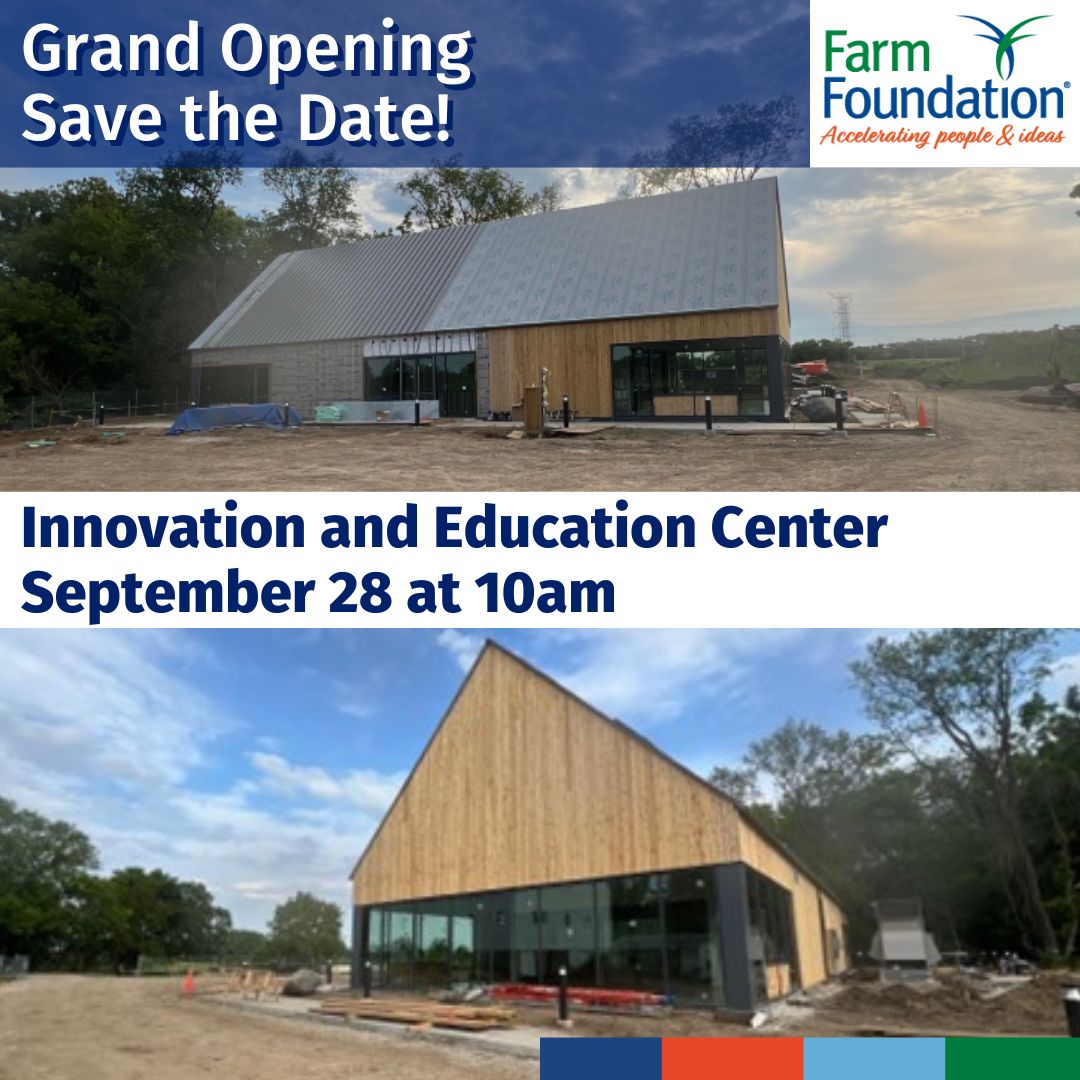 We're one step closer to the Innovation and Education Center grand opening with our gorgeous wood cladding and standing seam metal roofing going up. Join us for a day filled with food and agriculture innovation activities across the entire campus! 

farmfoundation.org/iec/