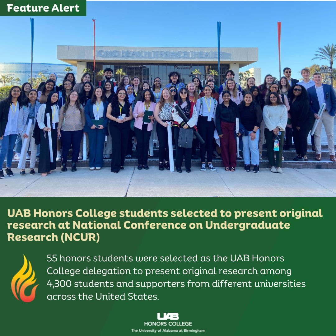 HonorsUAB's tweet photo. The 2024 UAB Honors College Delegation presented their work on various topics, including homelessness, mental health, racial disparities, cancer, Parkinson’s disease, dental filling, &amp; case studies on films/documentaries.

Read more @ https://t.co/43ZeJOwvO5.

#SetYourWorldOnFire https://t.co/UltSBks44h