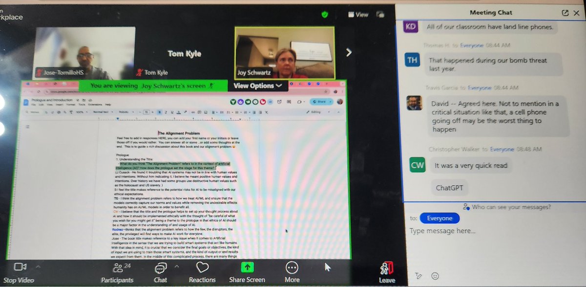 JoseLSilvaSmith's tweet image. Spent this beautiful Monday morning learning about how to integrate AI into our CS classes. Thank you @WeTeach_AI HS Hub for this amazing learning opportunity! I am looking forward to our next session in Sept! Happy Independence Day!🇺🇸❤️😉🫶 #TISDProud #TornilloISD #WeTeach_CS