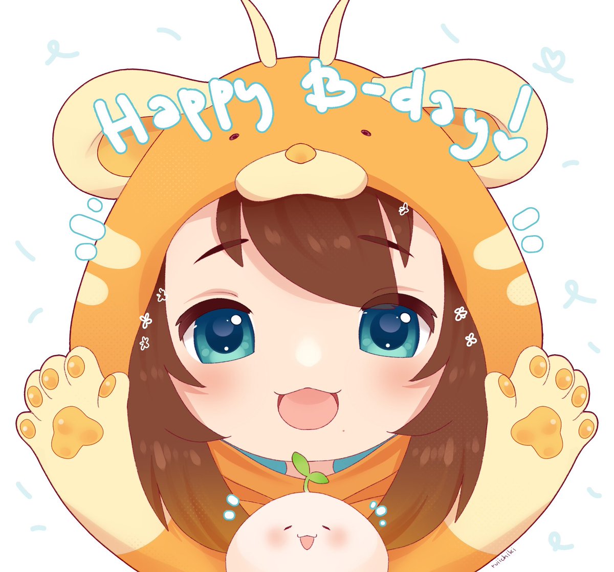 ruiichiki's tweet photo. chibi birthday gift for @EVA_SiskaPuz 🍯💛

#digitalart #animeart #chibi https://t.co/mp9zkKKY3m