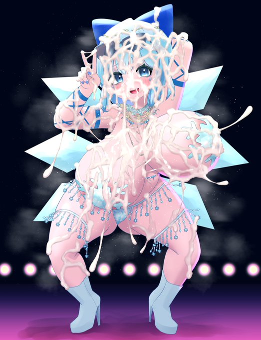 リクエストで描いたぶっかけスケベ衣装チルノです 