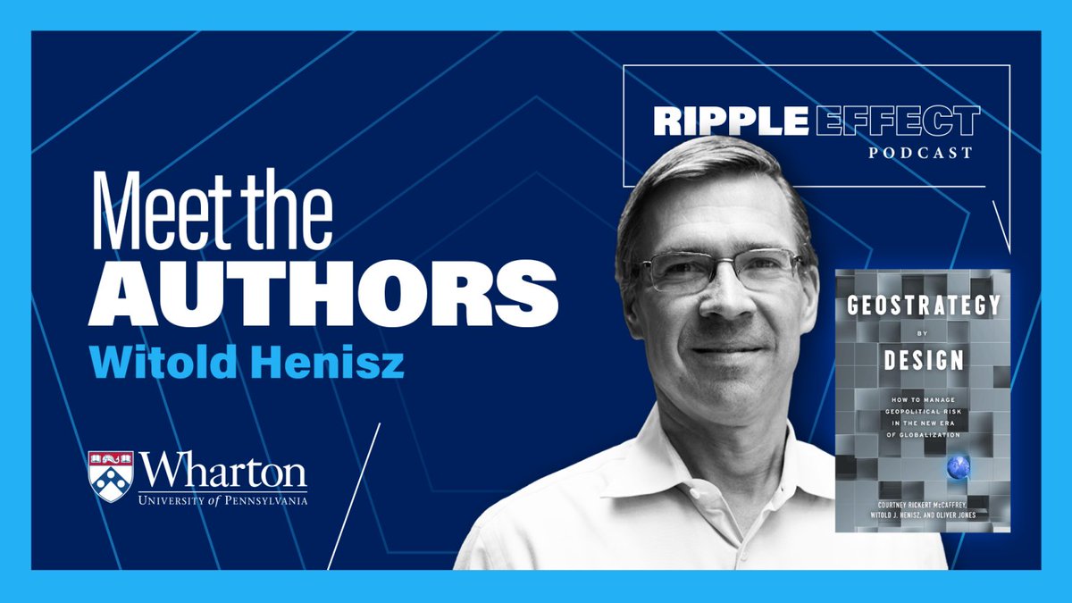 The ESG Initiative at the Wharton School (@whartonesg) on Twitter photo In a new episode of the <a href="/Wharton/">The Wharton School</a> Ripple Effect series, Vice Dean of the ESG Initiative <a href="/whenisz/">Witold Henisz</a> discusses his new book "Geostrategy by Design" and explains how leaders can manage geopolitical risk.
Watch the interview: whr.tn/3xE0wOa
#WhartonESG #GeostrategyByDesign In a new episode of the <a href="/Wharton/">The Wharton School</a> Ripple Effect series, Vice Dean of the ESG Initiative <a href="/whenisz/">Witold Henisz</a> discusses his new book "Geostrategy by Design" and explains how leaders can manage geopolitical risk.
Watch the interview: whr.tn/3xE0wOa
#WhartonESG #GeostrategyByDesign