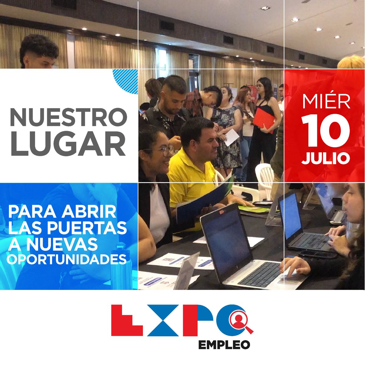 El 10 de julio te esperamos en EXPO EMPLEO 2024 🎉, la feria de empleos más grande del país 🇵🇾 para que vengas a postularte para ocupar el lugar que algunas de las empresas más importantes del país tienen reservado para vos.

EXPO EMPLEOS 2024 – 10 JUL 📅