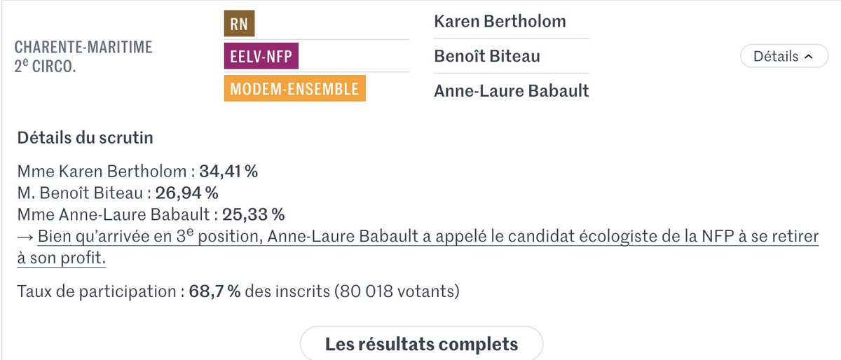 Bonsoir @BabaultAlaure17, retrouvez la raison ! Retirez votre candidature pour éviter un député d'extrême-droite en plus à l'Assemblée !