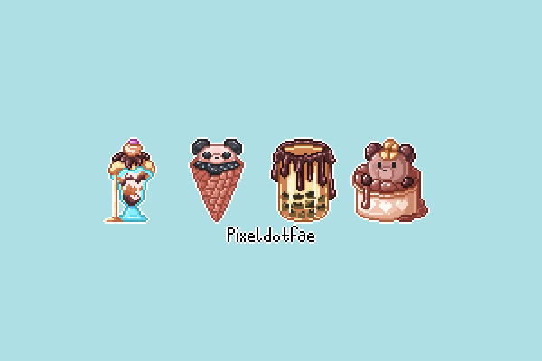 Delicious treats I love but can't have because of lactose... that I obviously eat anyway 😋 

What kind of delicious summerly snacks do you want to see next?

#pixelart