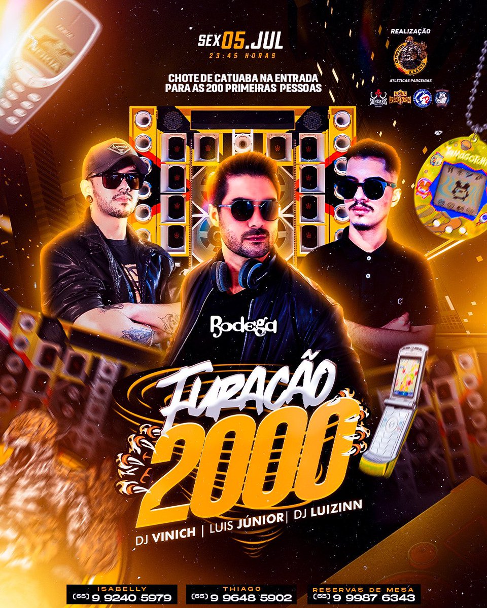 Passando pra avisar que vem ai FURACÃO 2000🌪️ 
pra finalizar o semestre do melhor jeito!!💛🖤