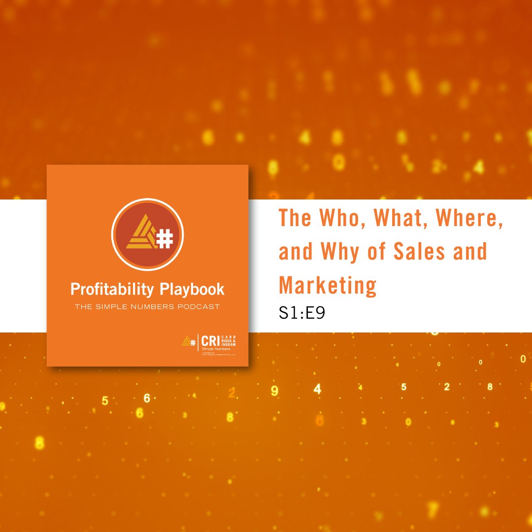 SimpleNumbrsCRI's tweet image. New #Podcast Alert! #Profitability Playbook: The Who, What, Where, and Why of Sales and Marketing

✅ Strategies for growth vs. profitability
✅ Optimizing sales &amp;amp; marketing

Listen on Apple Podcasts, Spotify, &amp;amp; more: simplenumberscri.com/profitability-…

#SimpleNumbers #FinancialConsulting