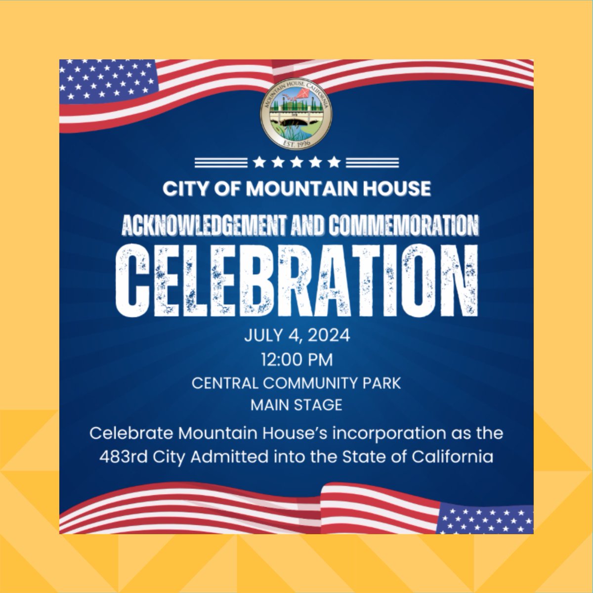 It's official: you can now call us the ✨CITY✨ of Mountain House! Today, Mountain House made history by becoming the 483rd city admitted to the State of California. 🎉Join us for an Incorporation Celebration on July 4th at 12PM

#LiveinPlenty #MountainHouseLife #CommunityVibes