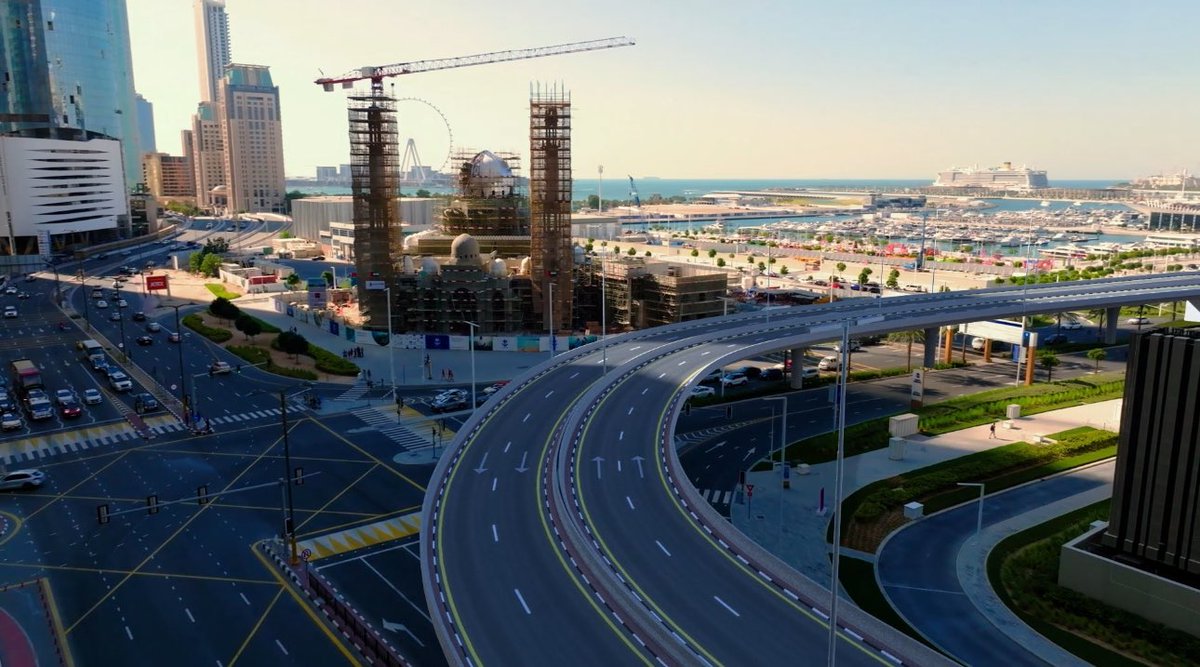 طرق دبي ترسي عقد تنفيذ جسر بسعة مسارين في كل اتجاه، بطول 1500 متر، من شارع الشيخ زايد حتى منطقة دبي هاربر، يقلل زمن الرحلة من 12 دقيقة إلى 3 دقايق فقط.