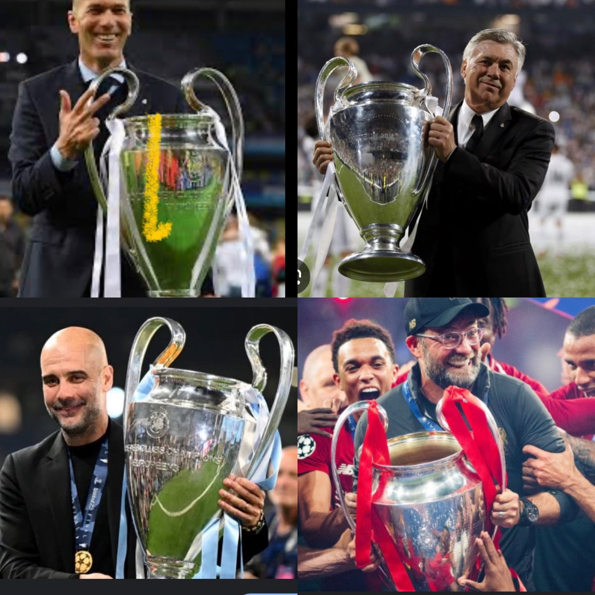 Imaginaos lo que hubiese cambiado esta Eurocopa si…
- Zidane entrenase a Francia 🇫🇷
- Ancelotti entrenará a Italia 🇮🇹 
- Guardiola estuviera con Inglaterra 🏴󠁧󠁢󠁥󠁮󠁧󠁿
- Incluso Kloop en Alemania 🇩🇪
