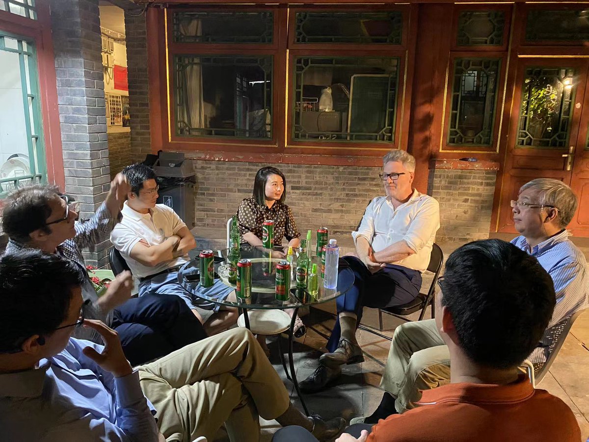 michaelxpettis's tweet photo. Just had a very nice evening at my home with Cui Zhiyuan, Adam Tooze, Chen Long, Huang Haidong, Grace Zhou, and Wang Qing. I think we managed to resolve most of the world's problems, although it might have been the beer. https://t.co/sJR6OidKeX