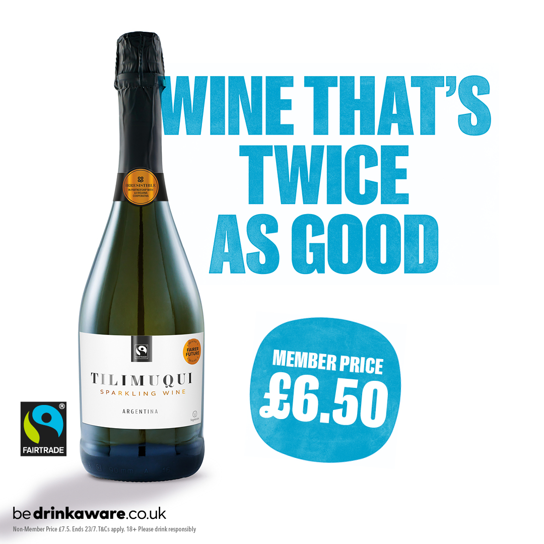 New Fairtrade Sparkling wine, now available at your local Co-op store 😍
Find out more and sign up to become a Co-op Member now 👉 coop.uk/3VIearD