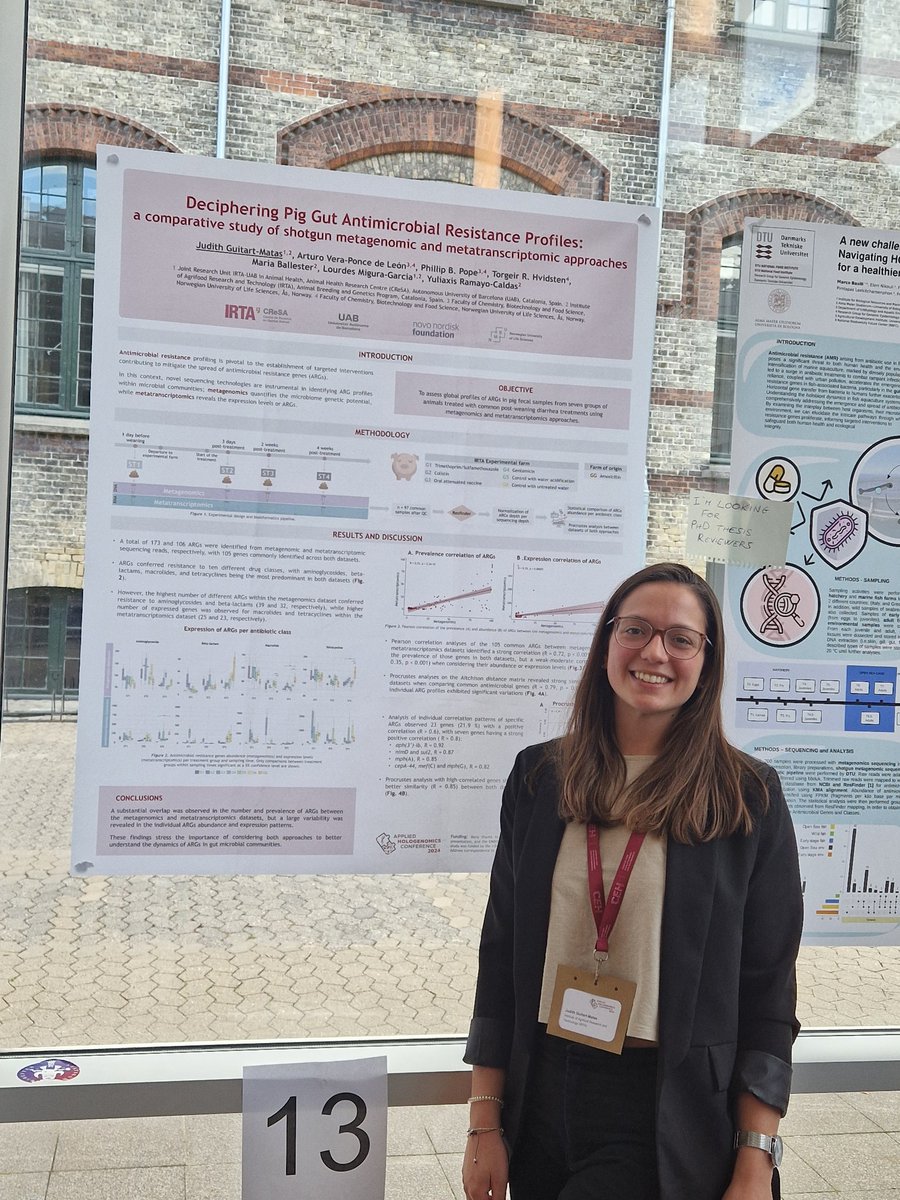 <a href="/judiithguiti/">Judith Guitart Matas</a> presenting her work about antimicrobial resistance genes using metagenomics and metatranscriptomics approaches @LourMigura <a href="/MariaBalDev/">Maria 😉</a> #AHC2024 
<a href="/irtacat/">IRTA</a>