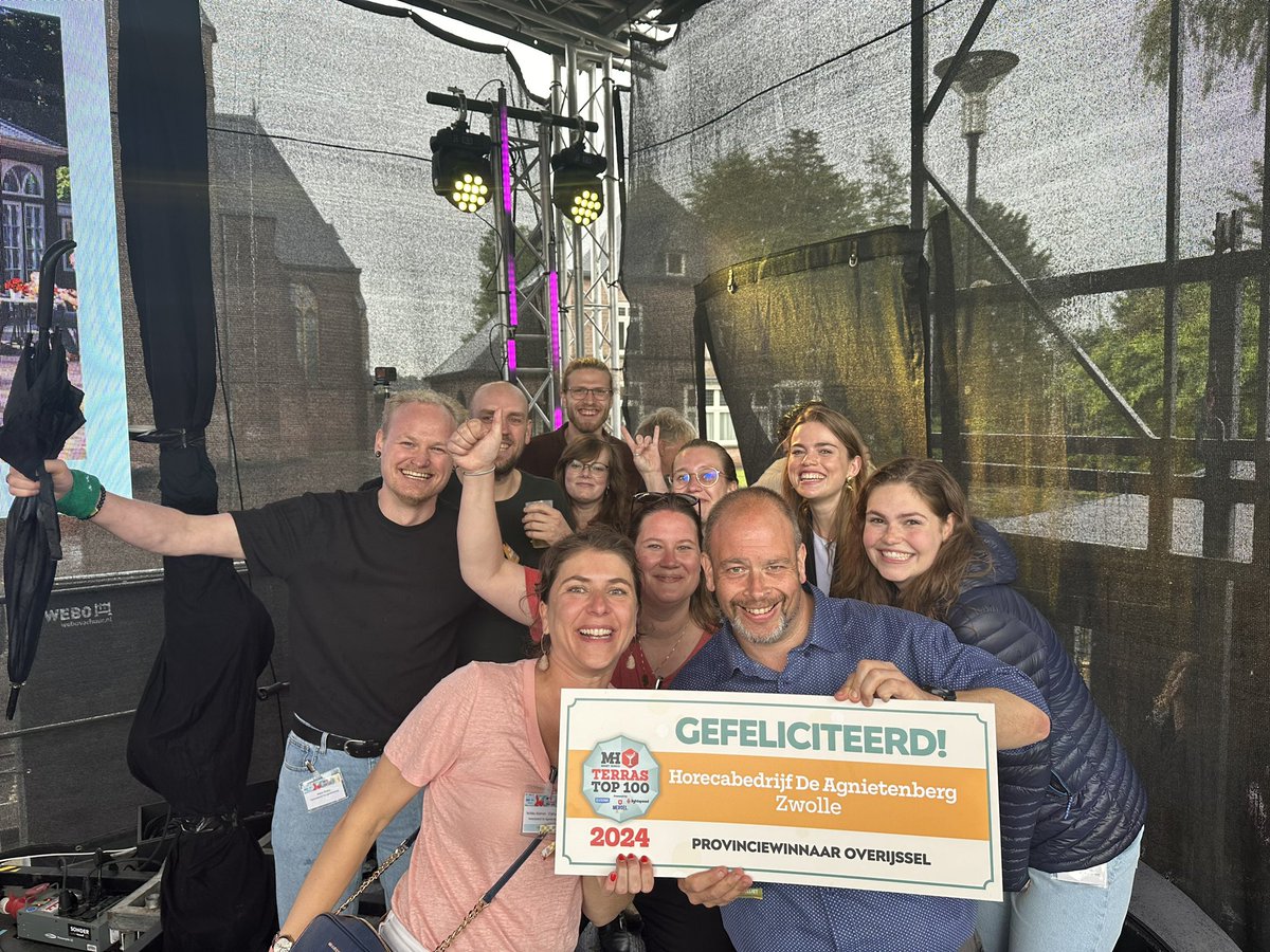 Niet normaal! Vandaag kregen wij te horen dat we in de misset terras top 100 op plek 9 zijn geëindigd, en ook nog eens provinciewinnaar van Overijssel. Trots! #missethoreca #terrastop100