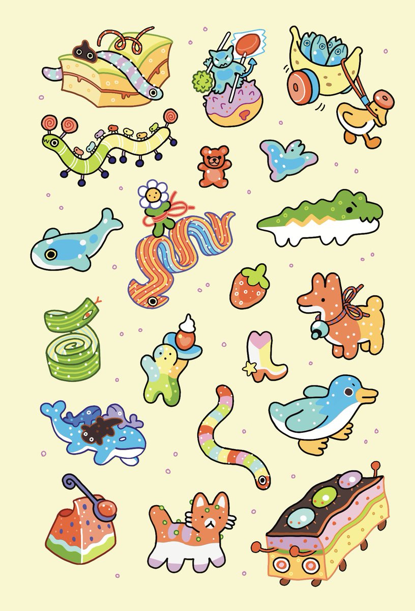 erin_kubo's tweet photo. This month's sticker set theme is... SOUR GUMMY GUYS! https://t.co/0zZ3kbJUzr