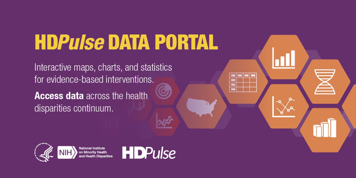 NIMHD's tweet image. Need data to inform your investments in #PublicHealth initiatives? Search #HDPulse by NIMHD! bit.ly/3FuIAEZ
