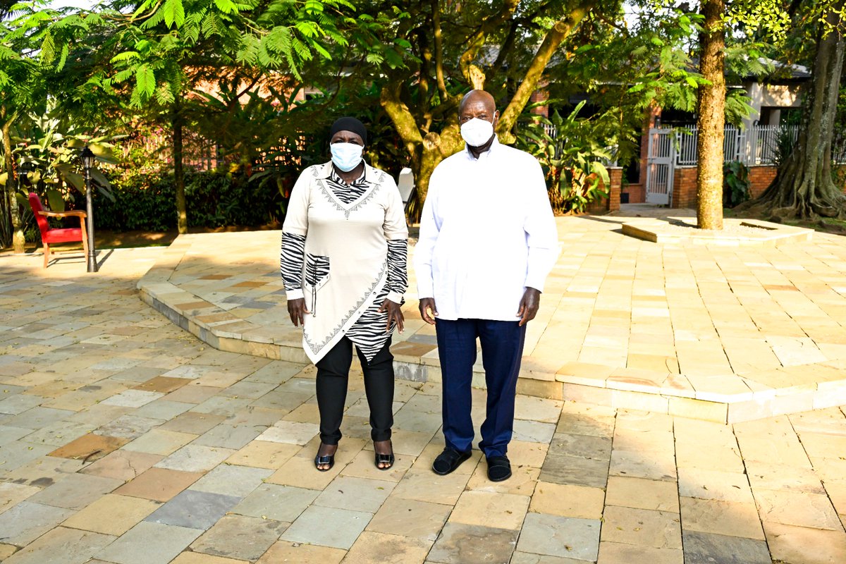 Onc_nrm1's tweet photo. Head Office of the National Chairman-NRM SPA Namyalo Hadijah Uzeiye earlier today had an interaction with HE Yoweri Kaguta Museveni where he reaffirmed his commitment as support towards all ONC activities. 

He also directed that with immediate effect, Hajjat Namyalo start the process of identifying NRM Cadres who will be in charge of vote protection in 2026.