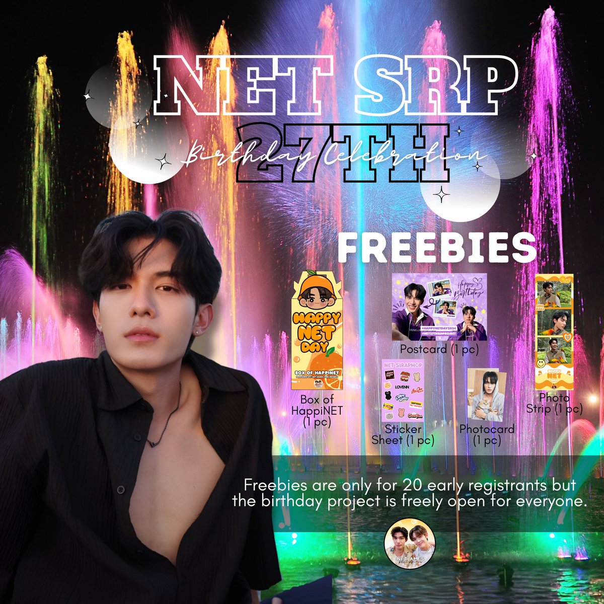 NetJamesPH's tweet photo. We prepared freebies for the first 20 registrants, but everyone can go for free. You can bring your own snacks and goodies to share with everyone on this special day 🖤✨ 

Register here ⬇️
https://t.co/KnmMmgrc6x

See you guys there 😊

#HappyNetDay2024
#Net27thBDProject https://t.co/hjWYcgaaRd