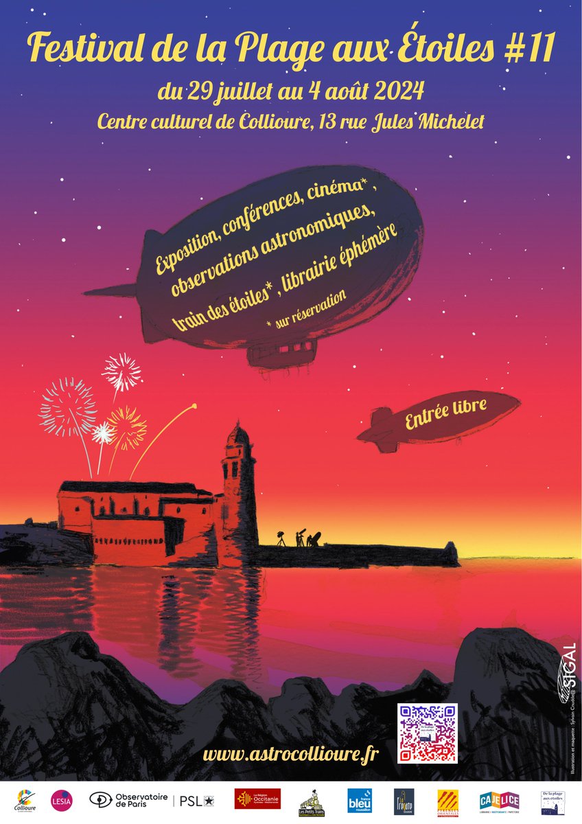 AstroCollioure's tweet photo. Le programme du 11ème Festival de la Plage aux Étoiles est en ligne ! Rendez-vous du 29 juillet au 4 août @villecollioure @CollioureEvents 

https://t.co/ZacAMAjjzi https://t.co/xpnzKGCVJD