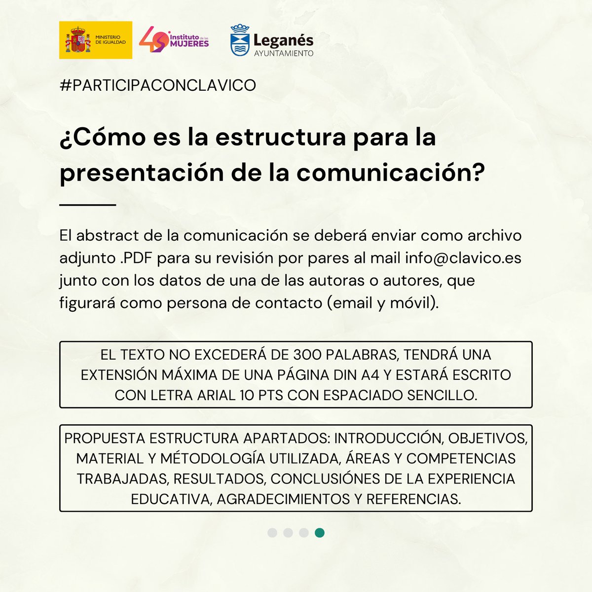 CLAVICO (@clavico_) on Twitter photo Convocatoria Abierta para presentar experiencias reales de aula en el VII Congreso Internacional de #Coeducación 📣
Envía tu propuesta a: info@clavico.es
📅 Fecha límite para el envío: 15 de agosto de 2024
#YoCoeduco #ClavicoOnFire #Clavico Convocatoria Abierta para presentar experiencias reales de aula en el VII Congreso Internacional de #Coeducación 📣
Envía tu propuesta a: info@clavico.es
📅 Fecha límite para el envío: 15 de agosto de 2024
#YoCoeduco #ClavicoOnFire #Clavico