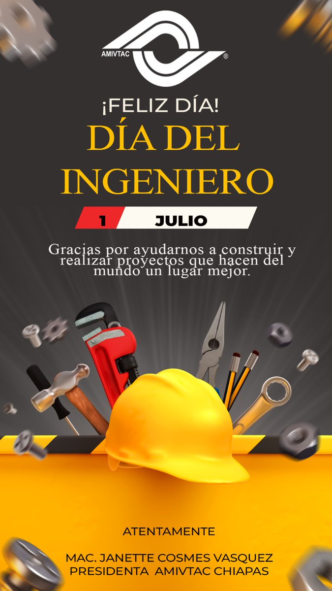 AMIVTAC_Chiapas's tweet image. ¡FELIZ DÍA DEL INGENIERO! a todos a aquellos que dignifican la ingeniería poniéndola al servicio del desarrollo de nuestro país. 🏗️🛤️🚧👷🏻‍♀️👷🏻

#díadelingeniero