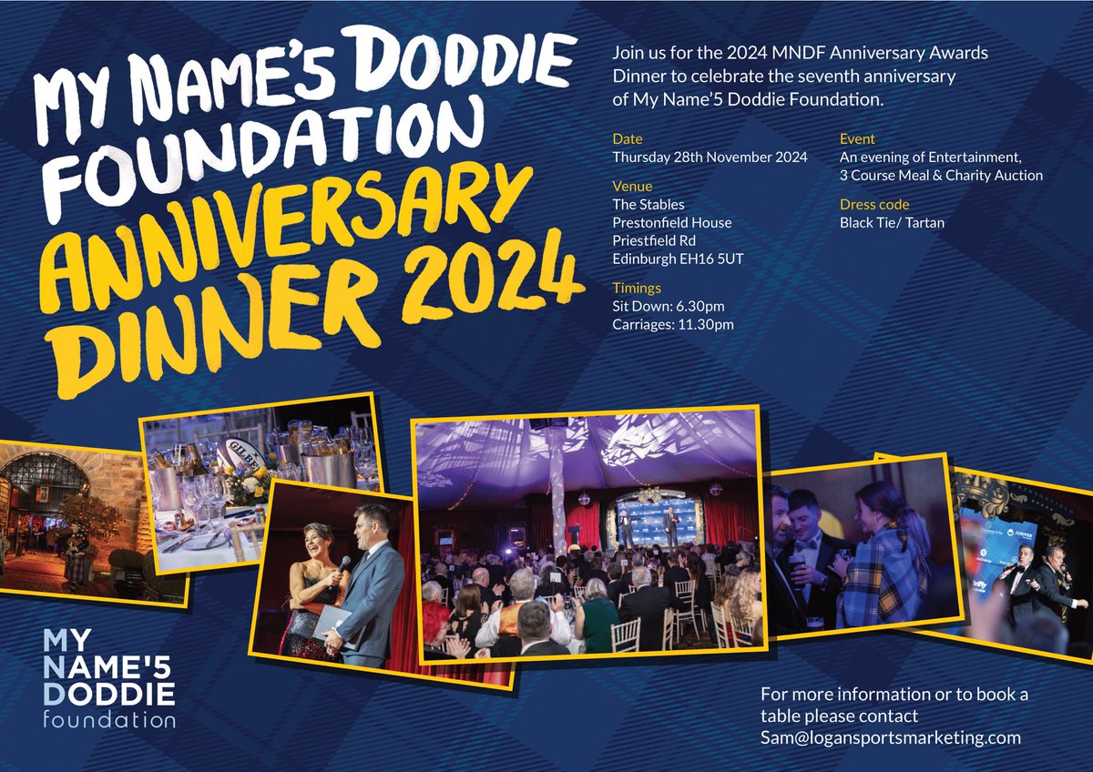 Kenny Logan (@kennylogan) on Twitter photo 🎉 My Name'5 Doddie Anniversary Dinner! 🎉
Join us to honour the incredible work of the foundation and the achievements of our dedicated supporters this year.
We have a range of packages available, secure yours today! Hit the link below👇
bit.ly/4cA3xOi
<a href="/MNDoddie5/">My Name'5 Doddie Foundation</a> 🎉 My Name'5 Doddie Anniversary Dinner! 🎉
Join us to honour the incredible work of the foundation and the achievements of our dedicated supporters this year.
We have a range of packages available, secure yours today! Hit the link below👇
bit.ly/4cA3xOi
<a href="/MNDoddie5/">My Name'5 Doddie Foundation</a>