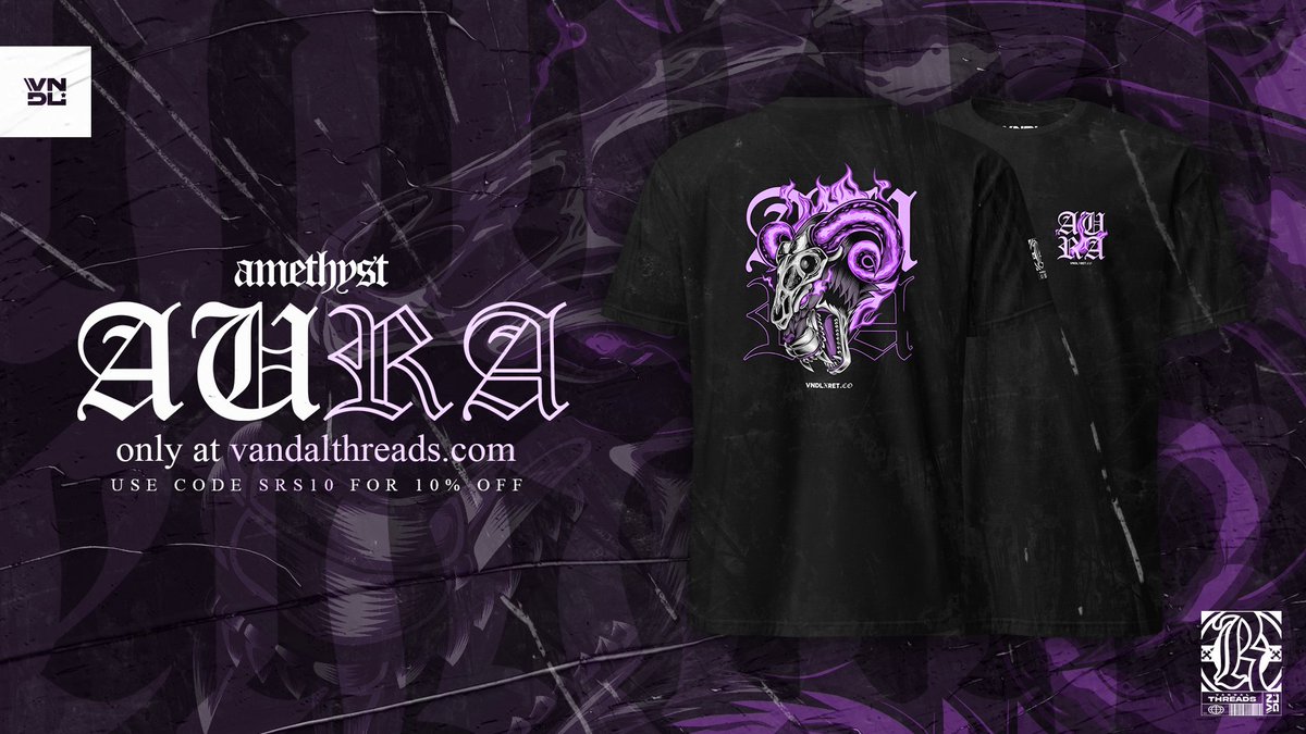 VandalThreads's tweet image. AURA!🔮 

Available now in store exclusive to VandalThreads, be sure to head over and get yourself this limited drop!🫵

🔗 vandalthreads.com 

#ThreadsNetwork | #AURA