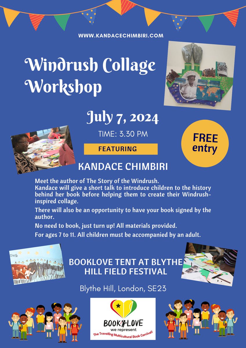 Kandace Chimbiri writing as K.N Chimbiri (@knchimbiri) on Twitter photo Are you <a href="/blythe_hill/">FoBlythe Hill Fields</a> free family festival this Sunday? If so, join my The Story of the Windrush collage session at 3.30pm. Details below. Limited spaces. Are you <a href="/blythe_hill/">FoBlythe Hill Fields</a> free family festival this Sunday? If so, join my The Story of the Windrush collage session at 3.30pm. Details below. Limited spaces.