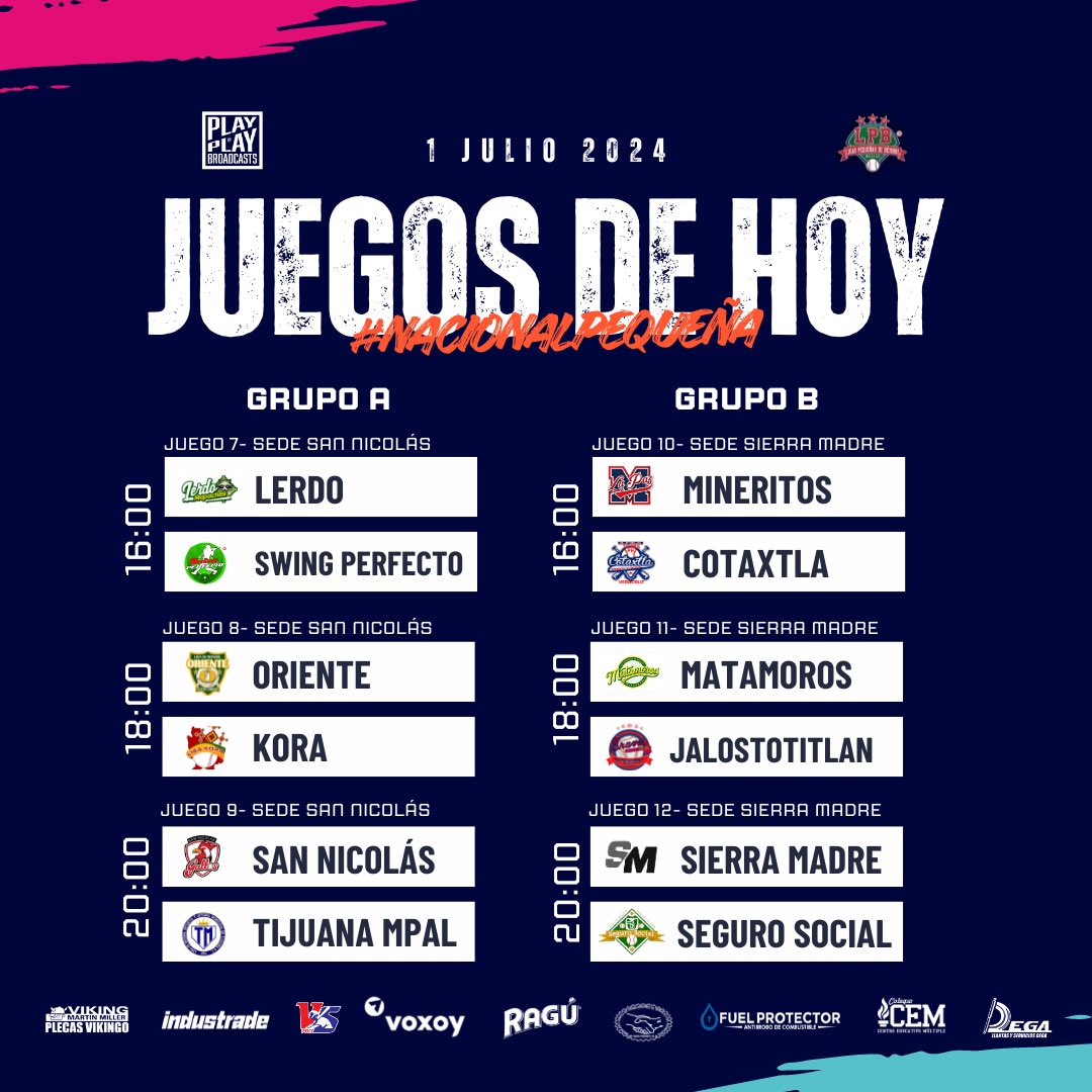 ¡Hoy reanudamos! El #NacionalPequeña reanuda acciones de la jornada dos, después de ayer fuera suspendida. 

¿Cual es tu equipo favorito? #RumboAWilliamsport