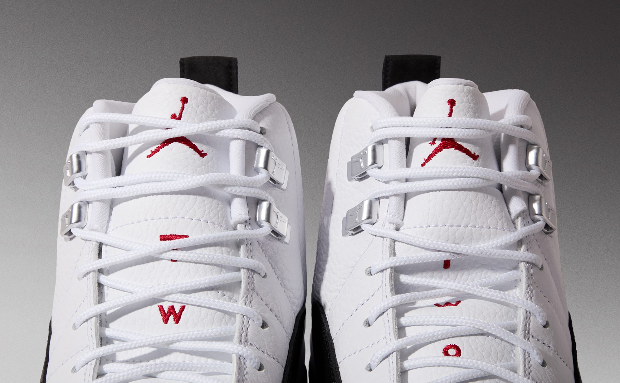 Flight Club on X Taxi Flip. The Air Jordan 12 Retro Red Taxi is a play on the OG AJ12 colorway from 1996. White tumbled leather meets black lizard texture on the