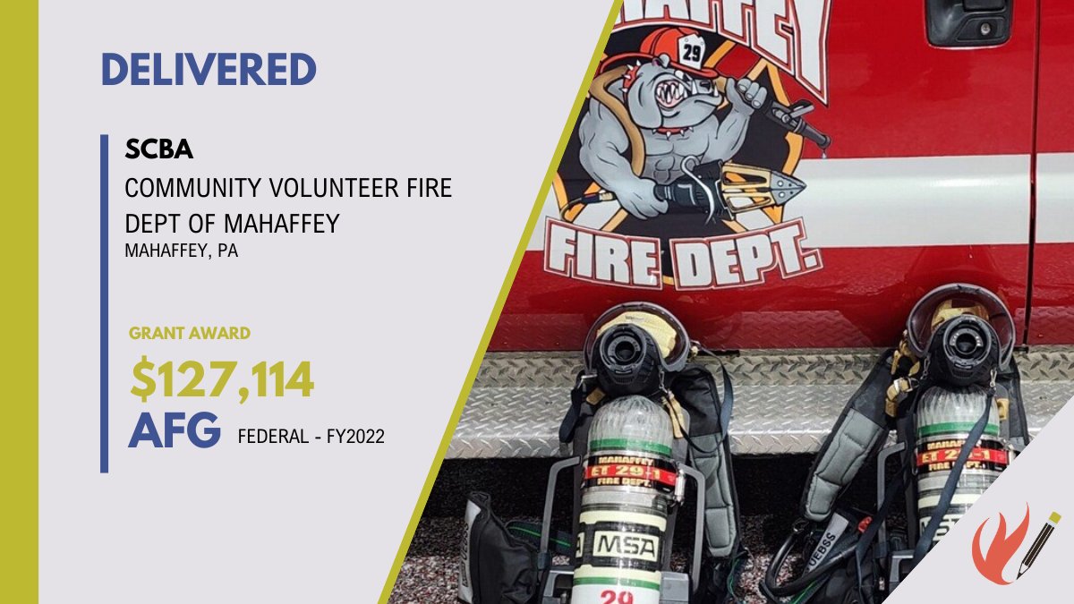 FirehouseGrants's tweet photo. What's better than brand new firefighting equipment? Grant-funded firefighting equipment! Check out these new SCBA that we delivered with a $127,114 FY2022 AFG award. What can Firehouse Grants deliver for you?
What does your department need?
https://t.co/mrNYchST2F https://t.co/bqcvOJVEwH